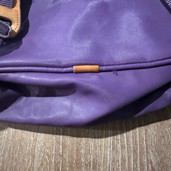 Jon Hart Design Purple With Brown Leather Accent Back Pack - Picture 6 of 8